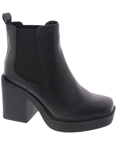 MIA Dru Faux Leather Booties Chelsea Boots - Black