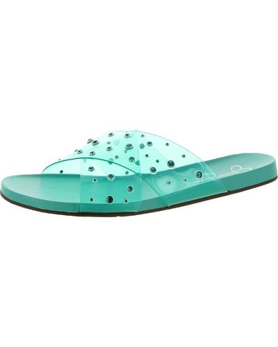 Jessica Simpson Tislie Open-toe Slip-on Slide Sandals - Green
