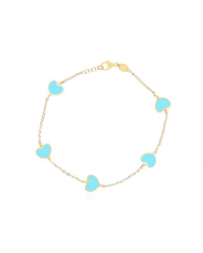 The Lovery Turquoise Heart Station Bracelet - Blue