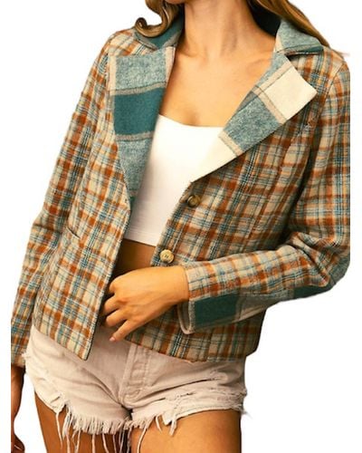 Bibi Vintage Plaid Jacket - Natural