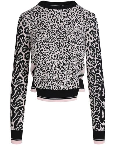 Stella McCartney Leopard-print Woolblend Sweater - Black