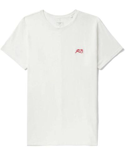Rag & Bone Men Love Rb Tee Soft Cotton Short Sleeve Crew Neck T-shirt Ivory - White