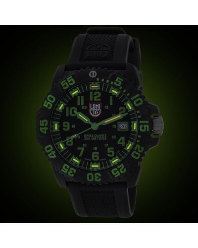 Luminox Navy Seal Colormark Carbon Black Dial 44mm Quartz Watch Xs.3067 - Green