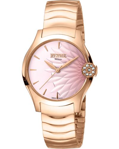 Ferré Fashion 34mm Quartz Watch - Pink