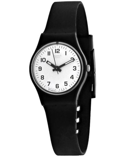 Swatch White Dial Watch - Black
