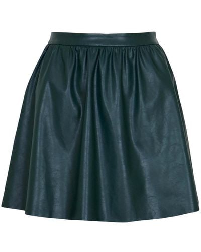 Lucy Paris Connor Faux Leather Mini Skirt - Green