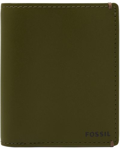 Fossil Joshua Vegan Cactus Slim Minimalist Bifold Front Pocket Wallet - Green