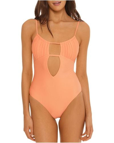 Isabella Rose Sunray Maillot Cut-out Open Back One-piece Swimsuit - Orange