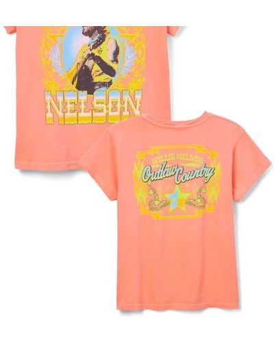 Daydreamer Willie Nelson Outlaw Country Tee - Orange