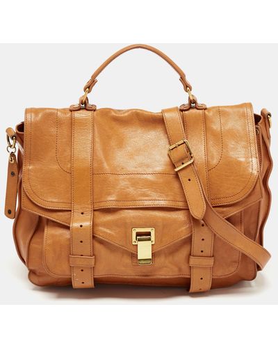 Proenza Schouler Leather Large Ps1 Top Handle Bag - Brown