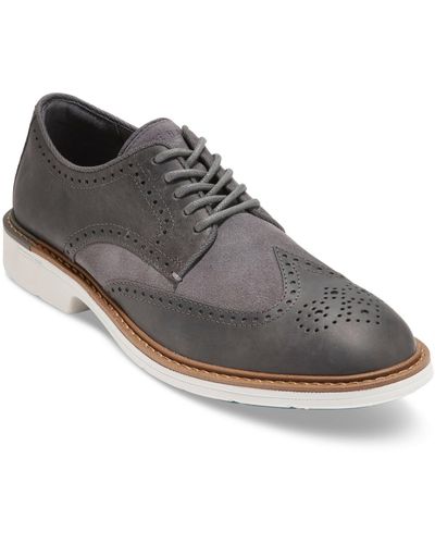 Cole Haan Goto Wing Leather Round Toe Oxfords - Black