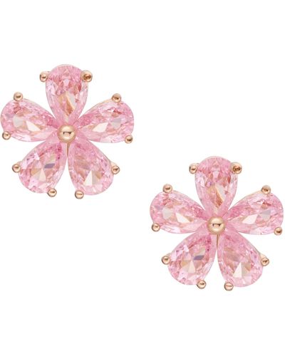 Fossil Garden Party Crystals Stud Earrings - Pink