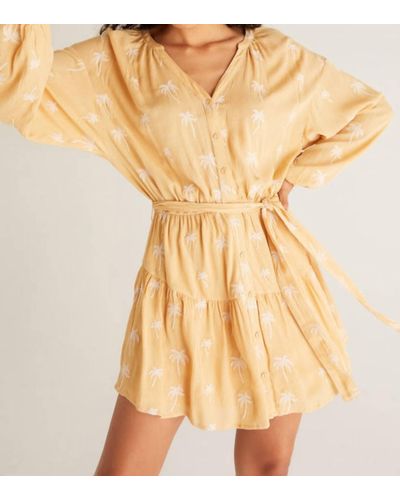 Z Supply Easy To Love Palm Dress - Yellow