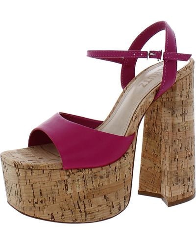 SCHUTZ SHOES Glayce Leather Cork Platform Sandals - Pink