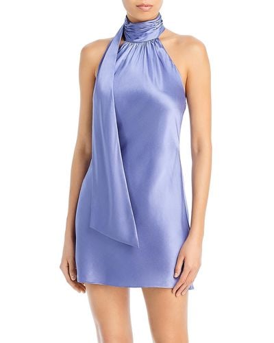 Cinq À Sept Dinah Silk Halter Dress - Blue