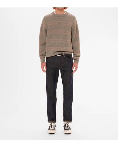 Nudie Jeans Gurra Striped Sweater - Gray