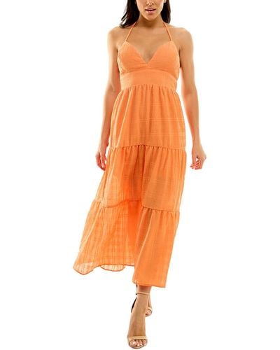 Speechless Tiered Textured Maxi Dress - Orange