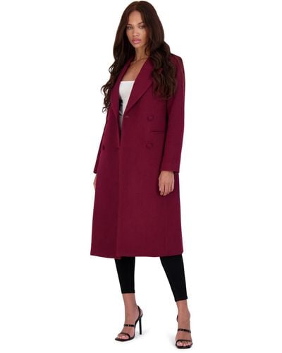 Avec Les Filles Wool Blend Double-breasted Wool Coat - Red