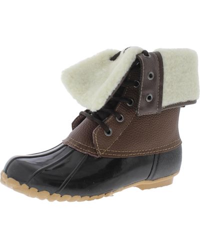 Maine Woods Adele Leather Faux Fur Winter & Snow Boots - Brown
