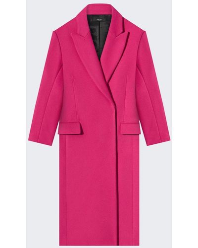 Amiri Long Wool Coat Fuchsia Pink