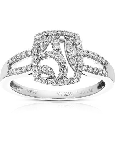 Vir Jewels 1/3 Cttw Round Lab Grown Diamond Prong Set Wedding Engagement Ring .925 Sterling - Metallic