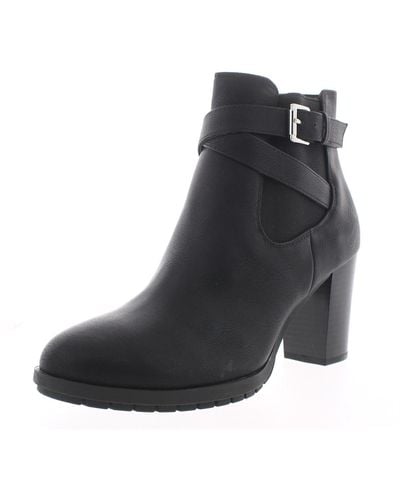 Style & Co. Laleen Leather Ankle Ankle Boots - Black