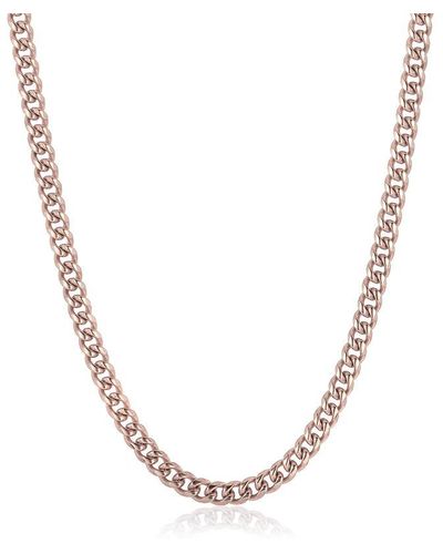 Crucible Jewelry Crucible Los Angeles 7mm Stainless Steel Rounded Curb Chain 26 Inches - Metallic