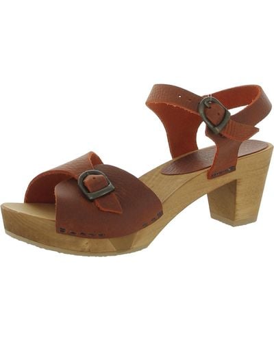 Sanita Tiana Leather Ankle Strap Heels - Brown