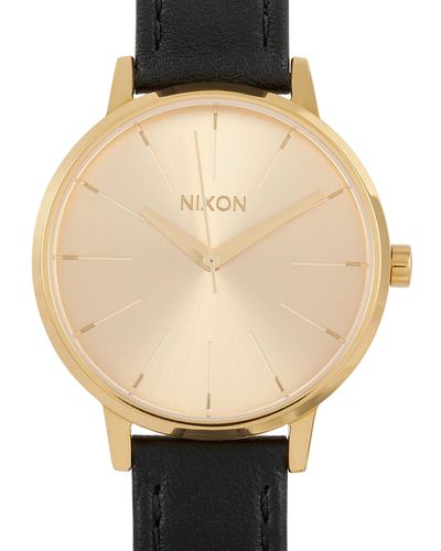 Nixon Kensignton Leather 37 Mm Stainless Steel Watch A108 501 - Metallic