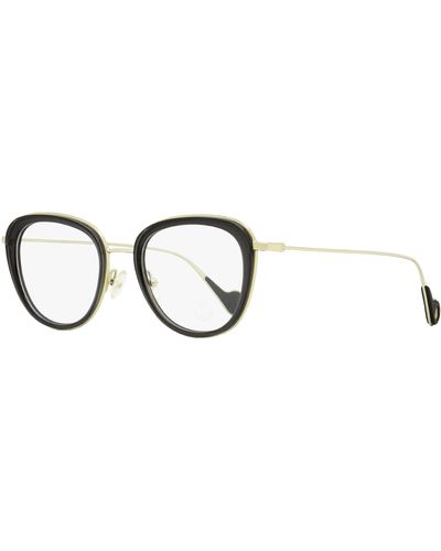 Moncler Rounded Eyeglasses Ml5048 Light Gold/gray 50mm - Black