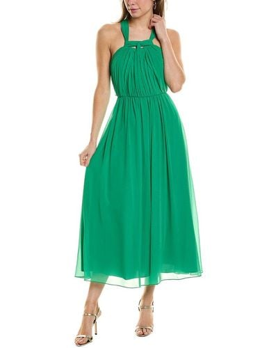 Badgley Mischka Shirred Knotted Gown - Green