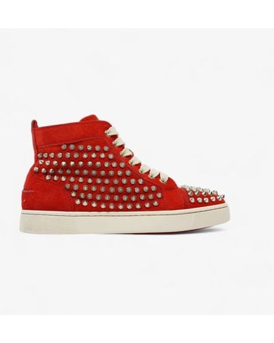 Christian Louboutin Louis Junior Spike Suede - Red