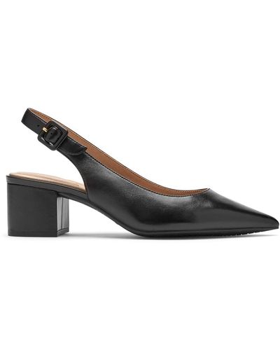 Rockport Tm Noelle Sling Leather Pointed Toe Slingback Heels - Brown