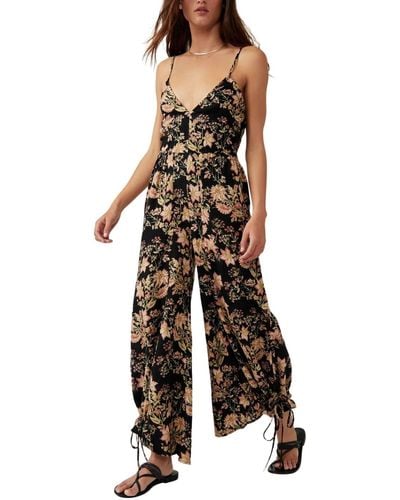 Free People Stand Out Printed One Piece - Black
