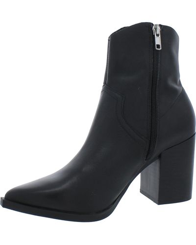 Steve Madden Cate Pointed Toe Booties Ankle Boots - Black
