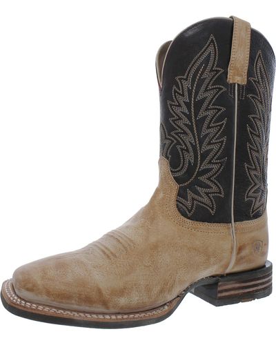 Ariat Ridin High Embroidered Leather Cowboy - Brown