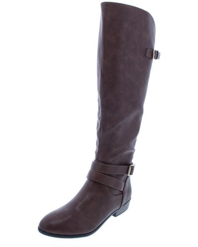 Material Girl Carleigh Faux Leather Knee-length Riding Boots - Purple