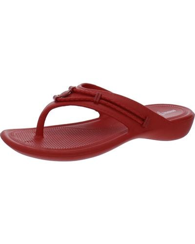 Minnetonka Slip-on Flat Flip-flops - Red