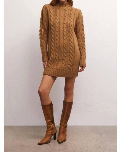 Z Supply Sage Cable Sweater Dress - Brown