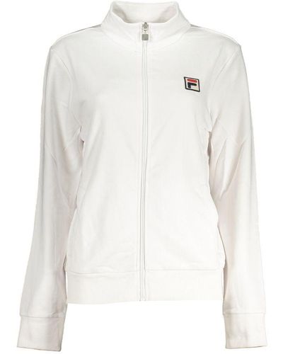Fila Chic Long Sleeve Zippe Sweatshirt - White