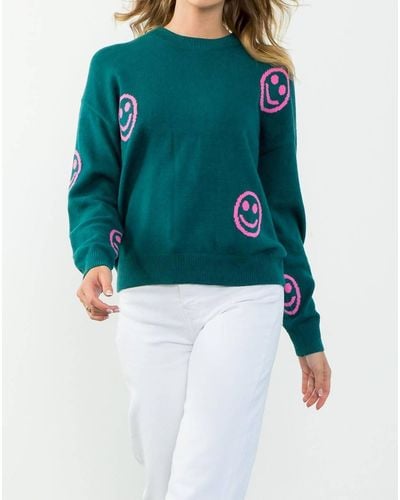 Thml Smiley Face Sweater - Green