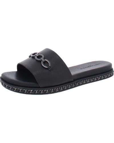 Karl Lagerfeld Brielle Slip On Open Toe Slide Sandals - Black