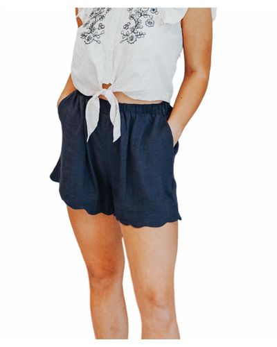 She + Sky Clean Lines Shorts - Blue