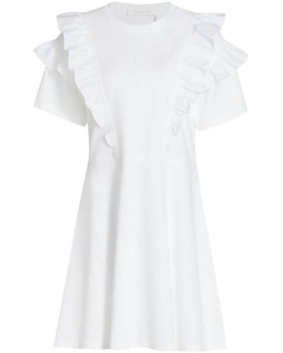 See By Chloé Ruffle T-shirt Dress - White