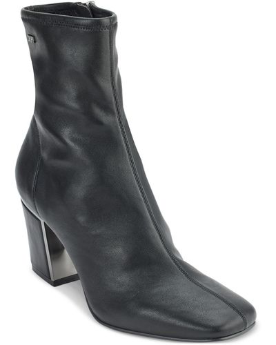 DKNY Cavale Faux Leather Ankle Ankle Boots - Black