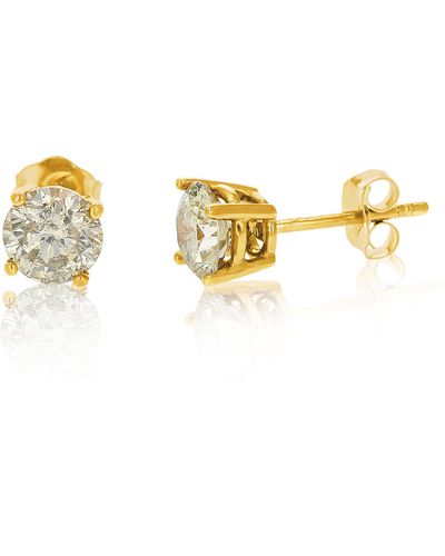 Vir Jewels 1 Cttw Champagne Diamond Stud Earrings 14k Yellow Gold - Metallic