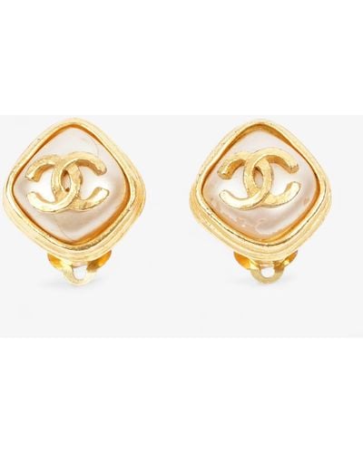 Chanel Coco Mark 97a Earrings Plated - Metallic