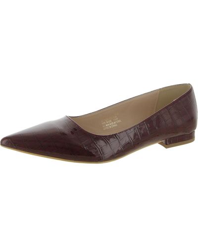FASHION TO FIGURE Slip On Pointed Toe Pointe Shoes - Brown