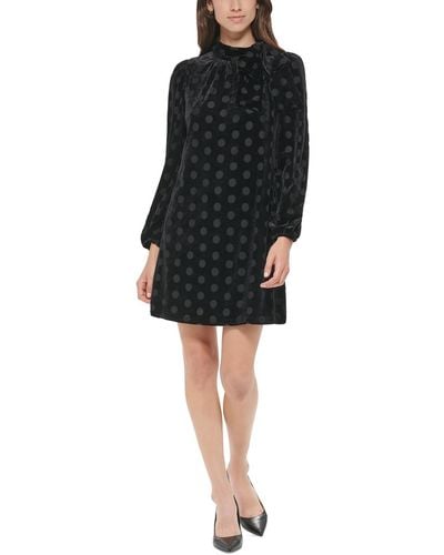 Calvin Klein Dotted Mini Shift Dress - Black