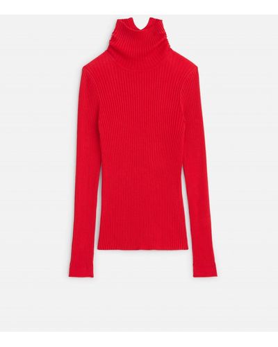 Alex Mill Cristy Ribbed Turtleneck - Red